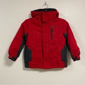 Pacific Trail Jacket Kids Size Medium 5/6 Red Gray Hooded Winter jacket